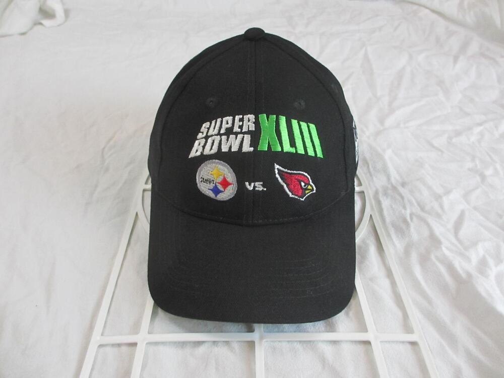 SUPER BOWL XLIII Arizona Cardinals vs Pittsburgh Steelers Hat Black Reebok NFL